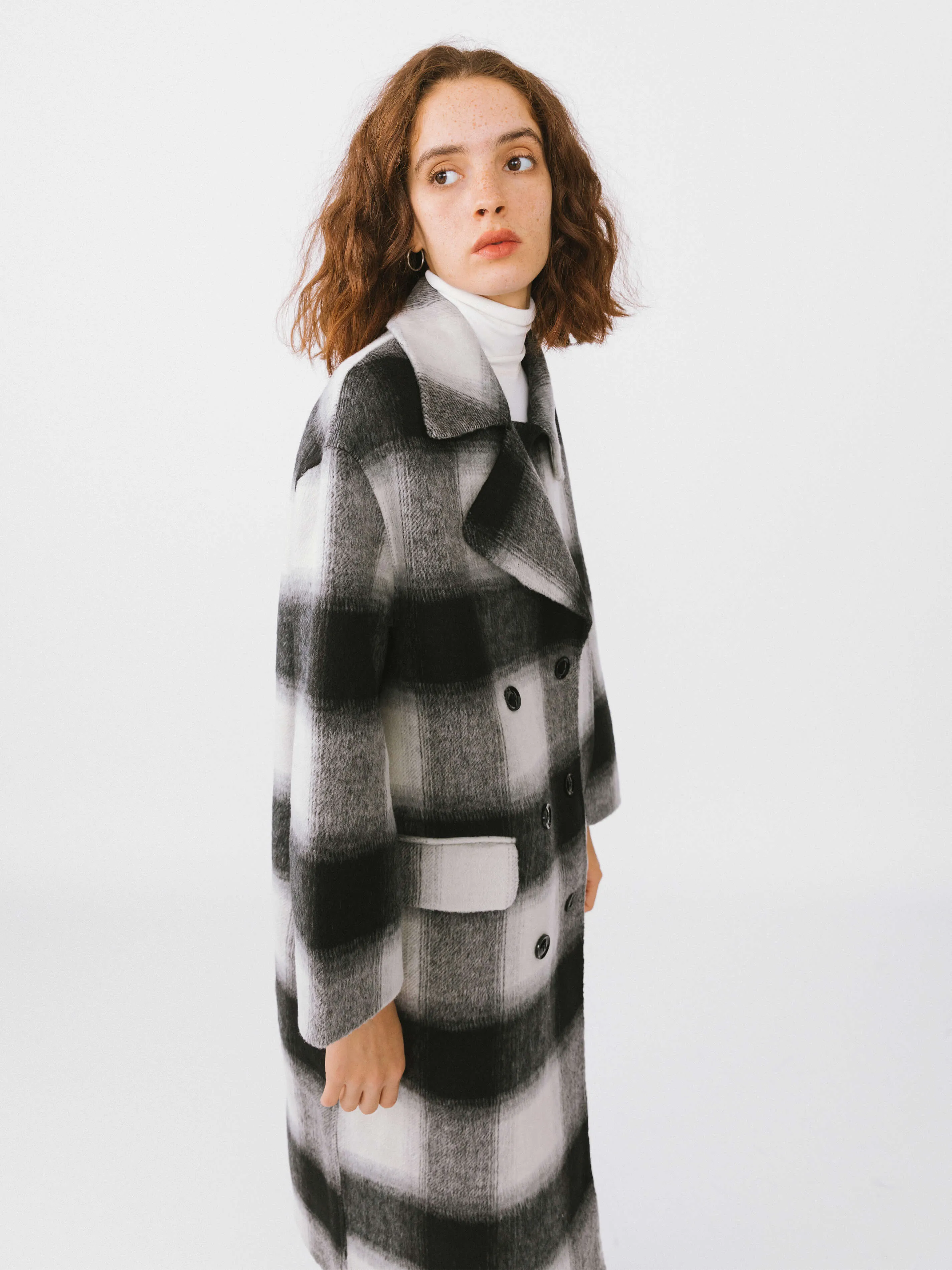 Classic Check Long Wool Coat