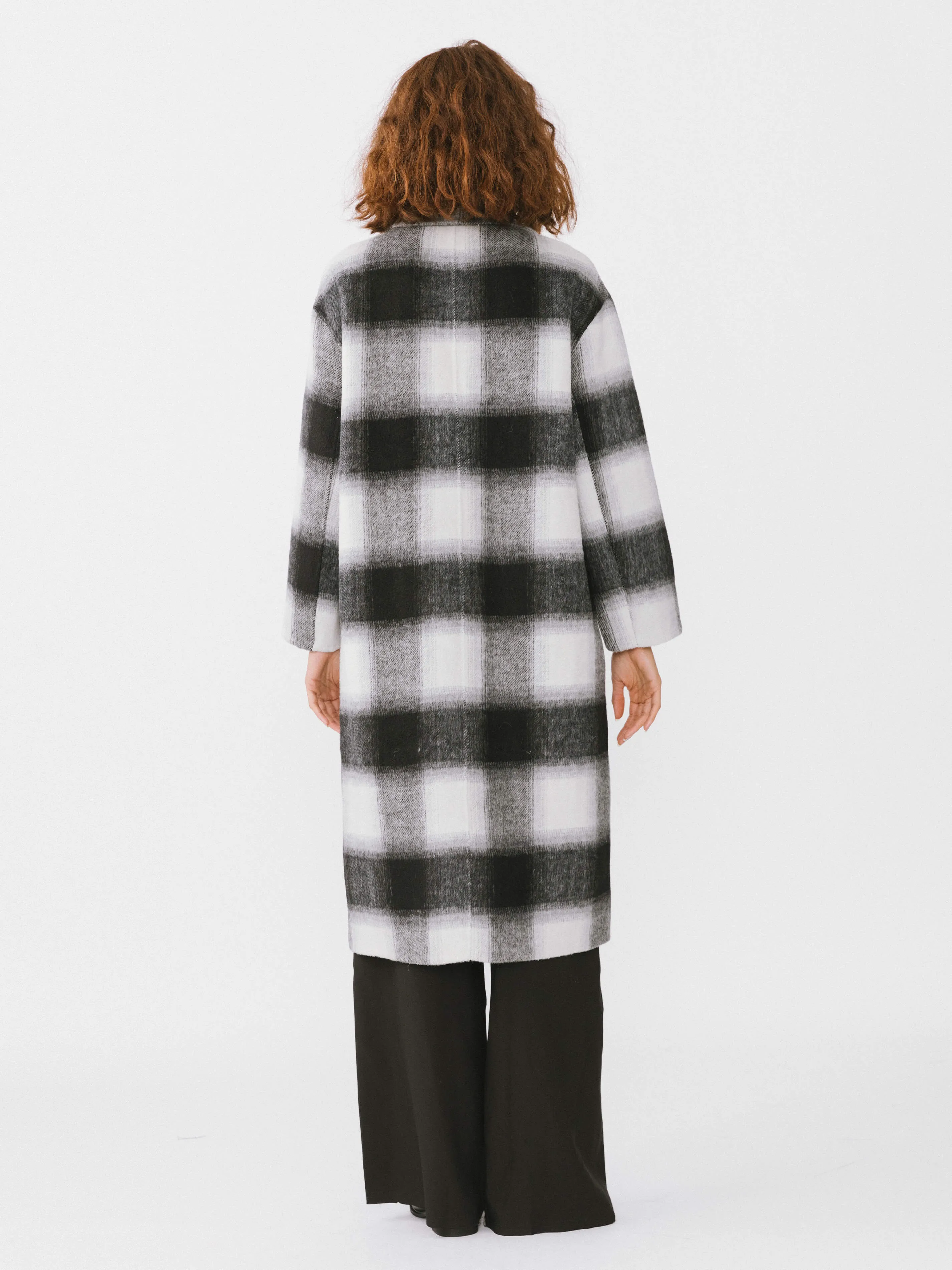 Classic Check Long Wool Coat