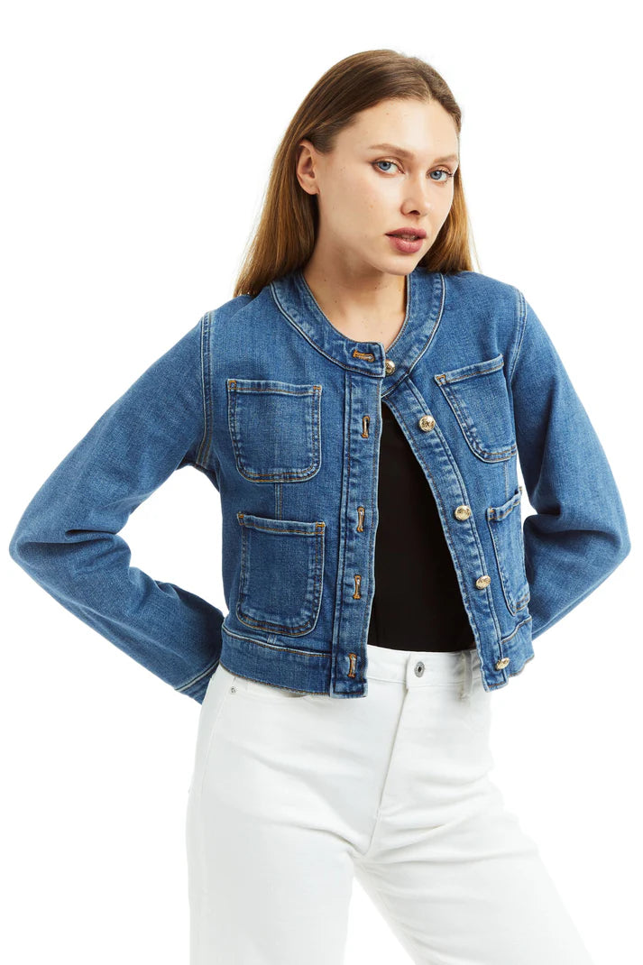 COCO PATCH POCKET DENIM JACKET