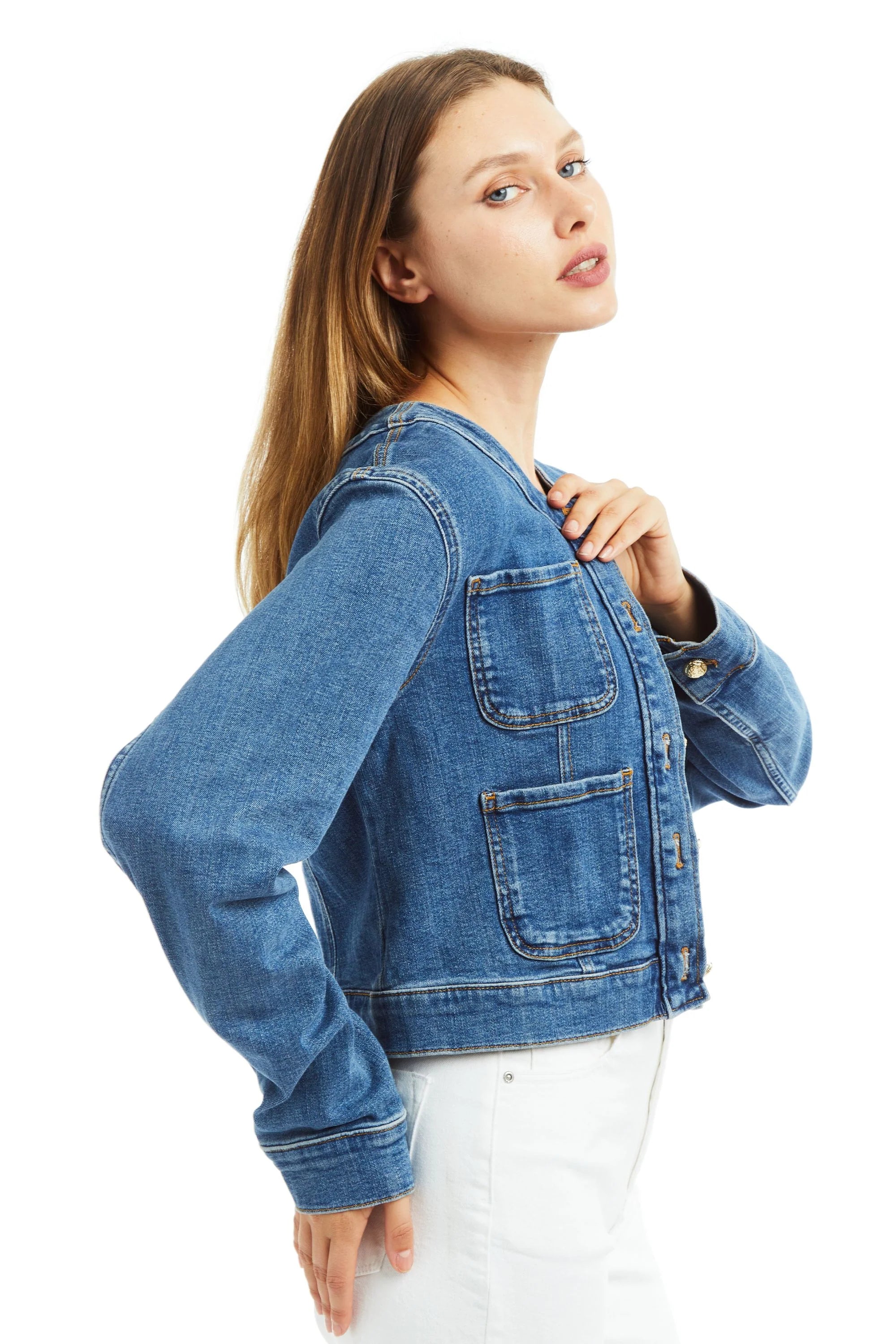 COCO PATCH POCKET DENIM JACKET