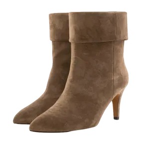 COGÑAC SUEDE ANKLE BOOTS