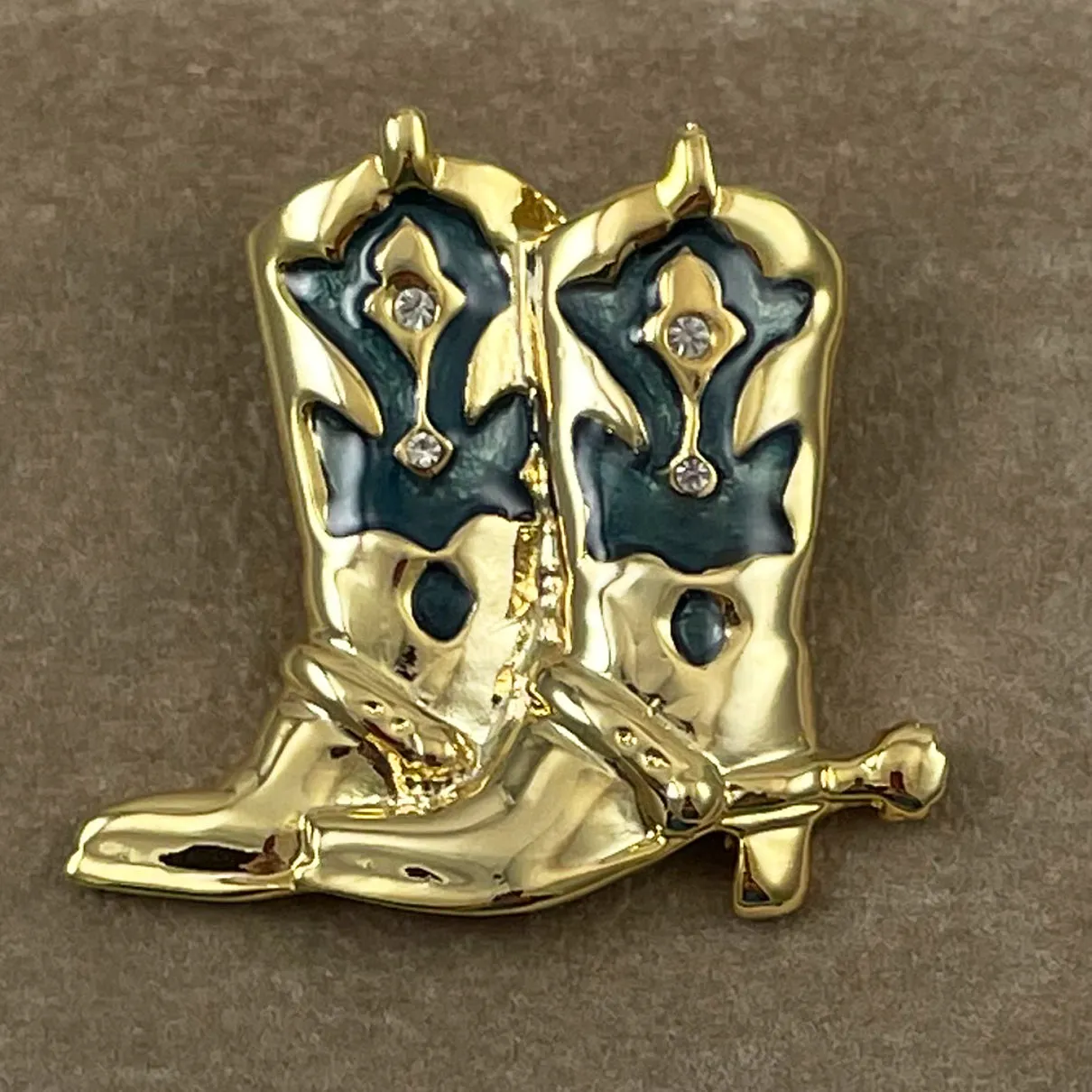 Cowboy Boots Brooch Vintage