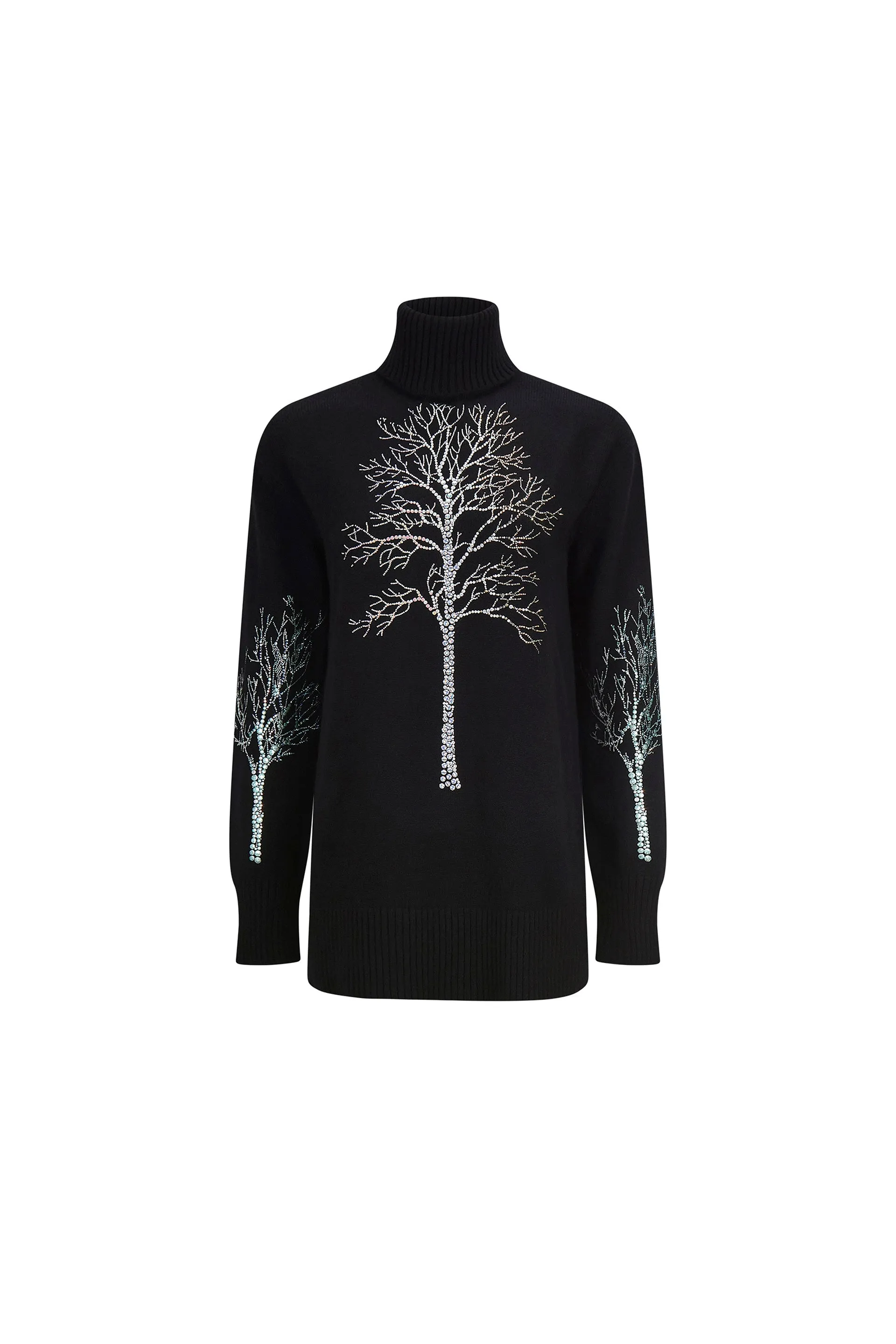 'CRYSTAL FOREST' CASHMERE TURTLENECK SWEATER