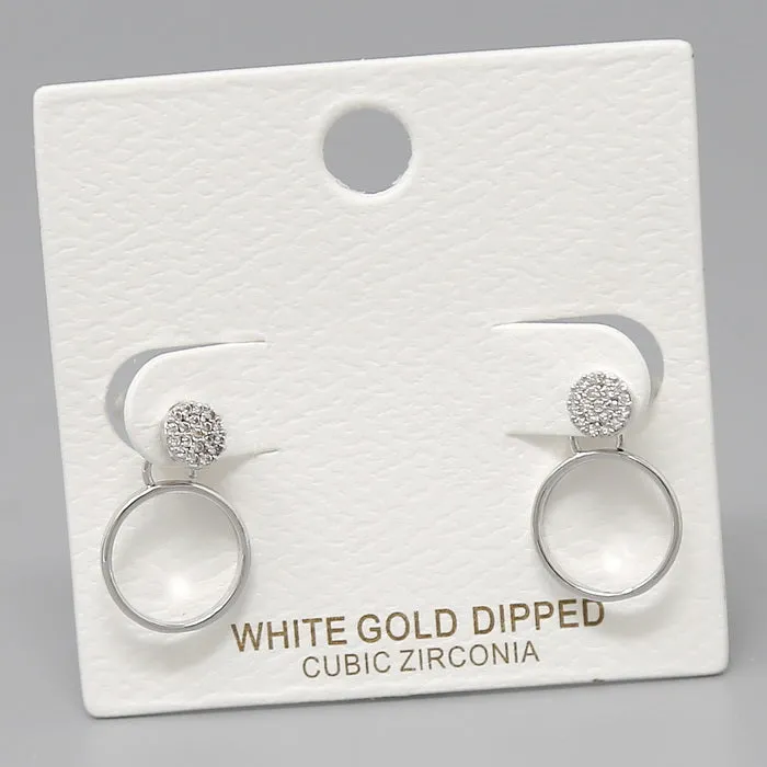 CZ Pave Circle Gold Dipped Ear Jackets