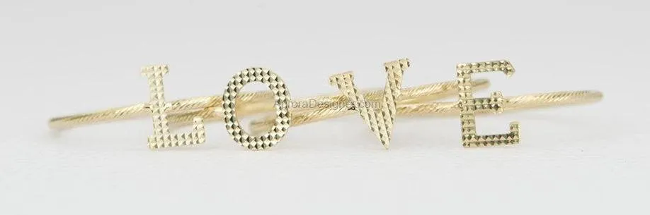 Dainty Textured Letter Alphabet Ring 18K Gold AD1537