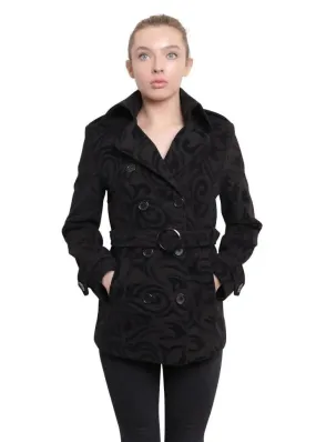 De La Creme - Womens Tribal Print Double Breasted Short Coat