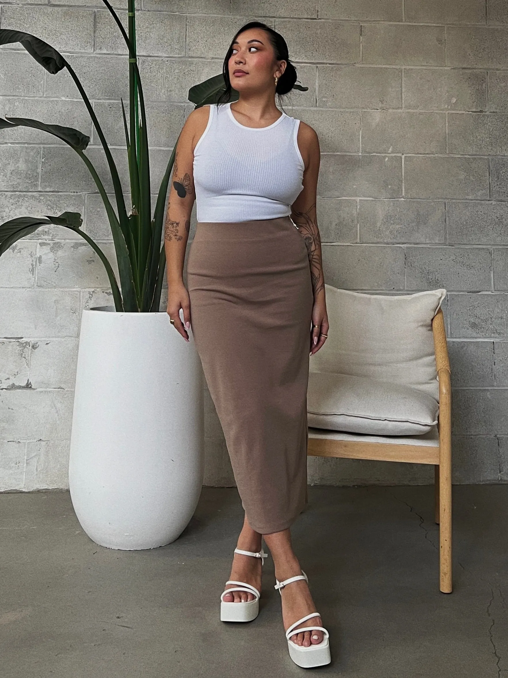 DEX Long Midi Pencil Skirt