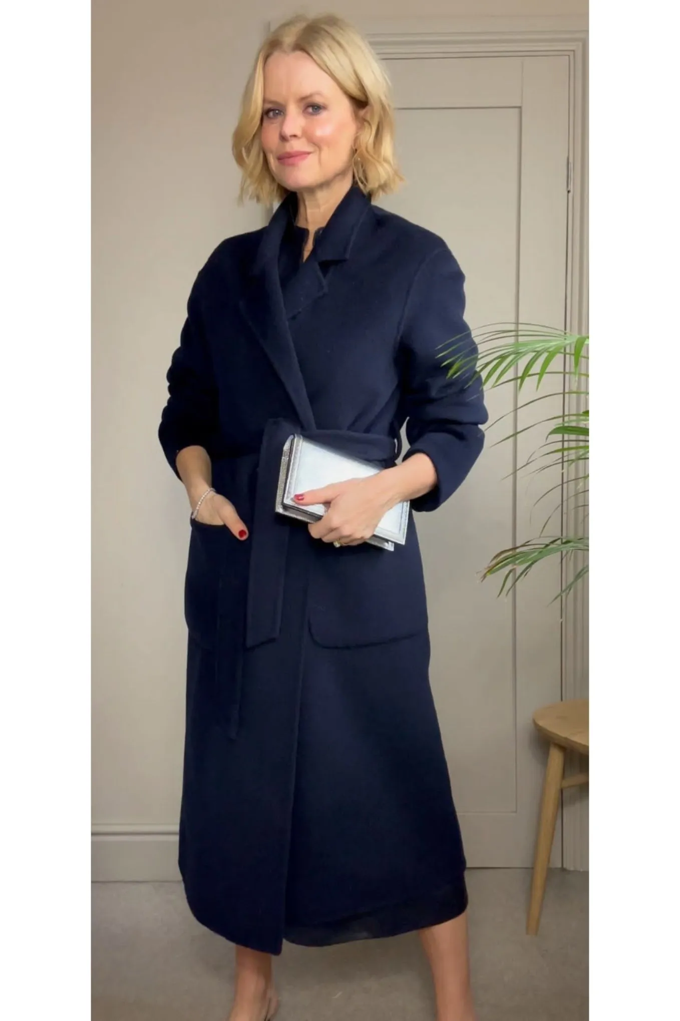 Diane Wool Double Faced Belted Coat - Midnight