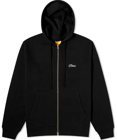 Dime Men's Cursive Small Logo Zip Hoodie