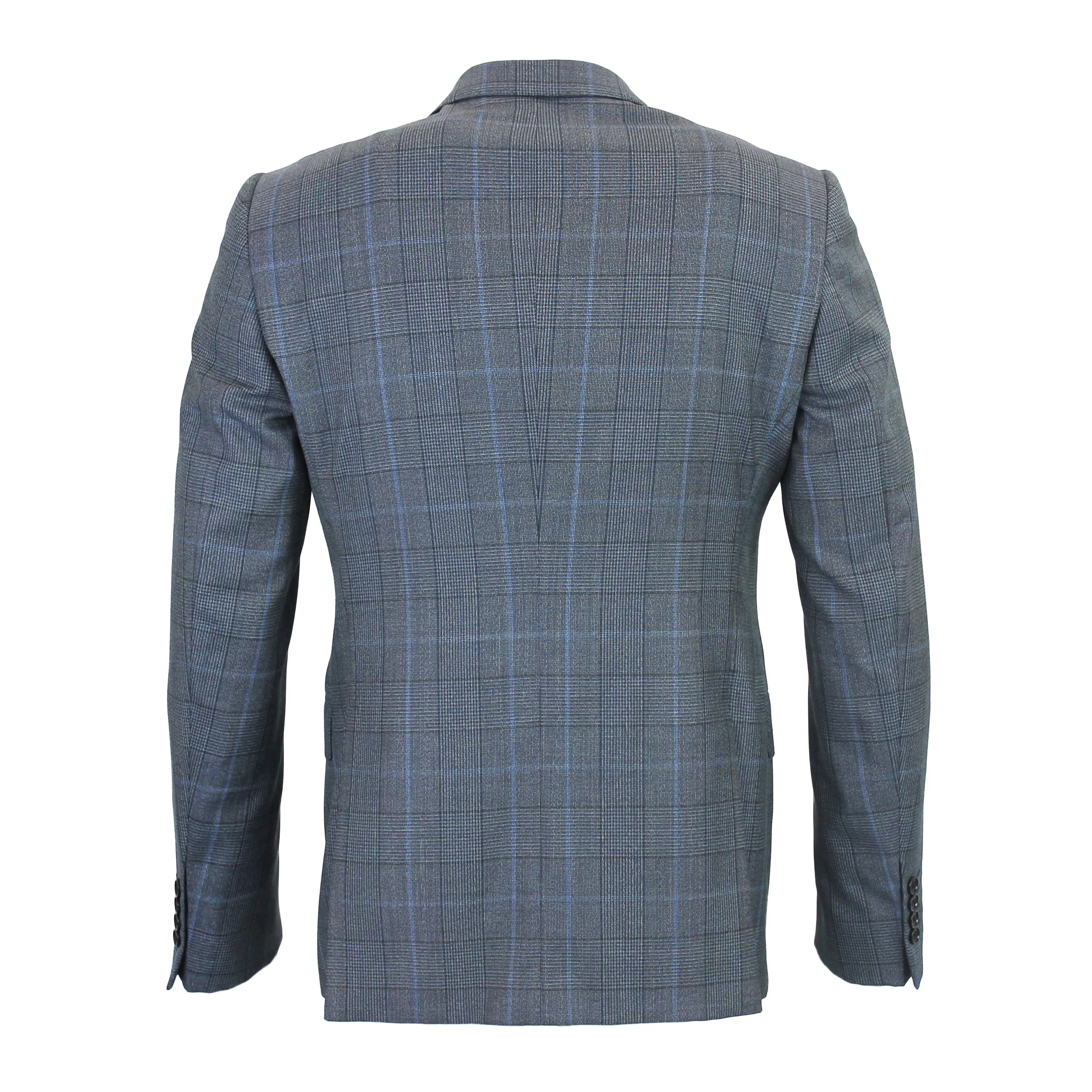 Emporio Armani - M-Line 3 Piece Woven Suit in Blue Check