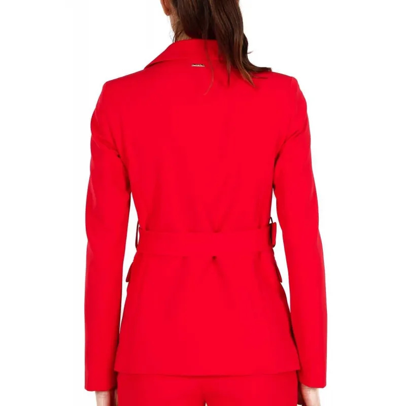 GIACCA BLAZER CON CINTURA, ROSSO