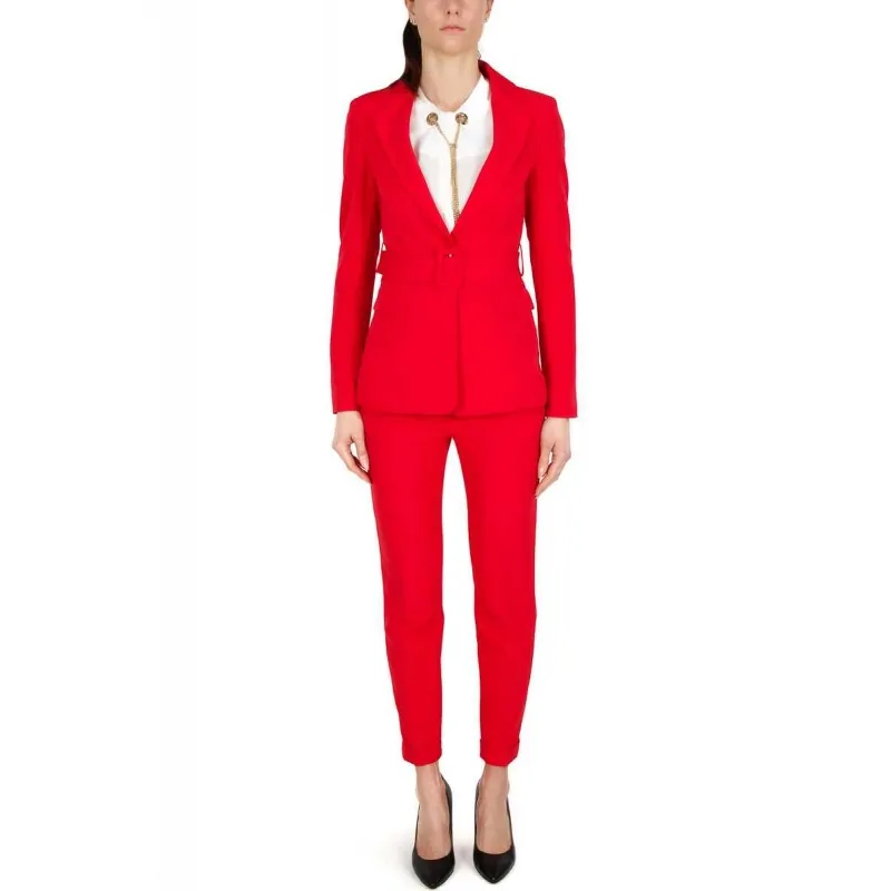 GIACCA BLAZER CON CINTURA, ROSSO