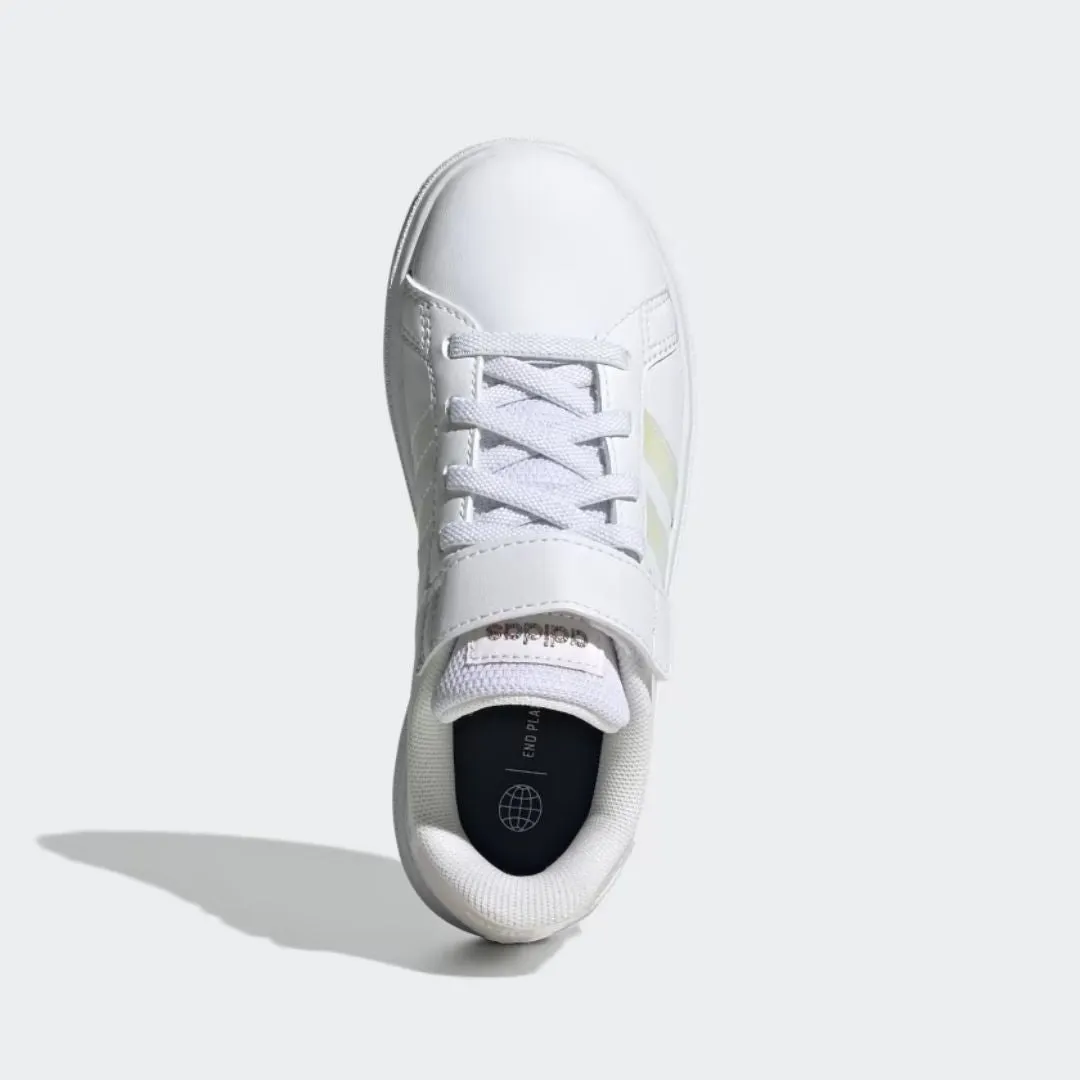 Grand Court Lifestyle Shoes (Cloud White + Iridescent + Cloud White)