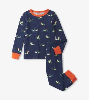 Hatley Glow Shark Organic Cotton Pyjamas