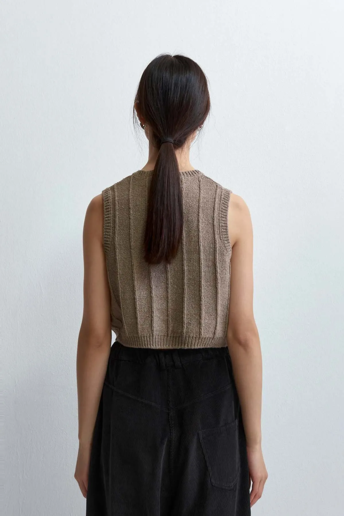 Heather Cotton Waistcoat - Taupe