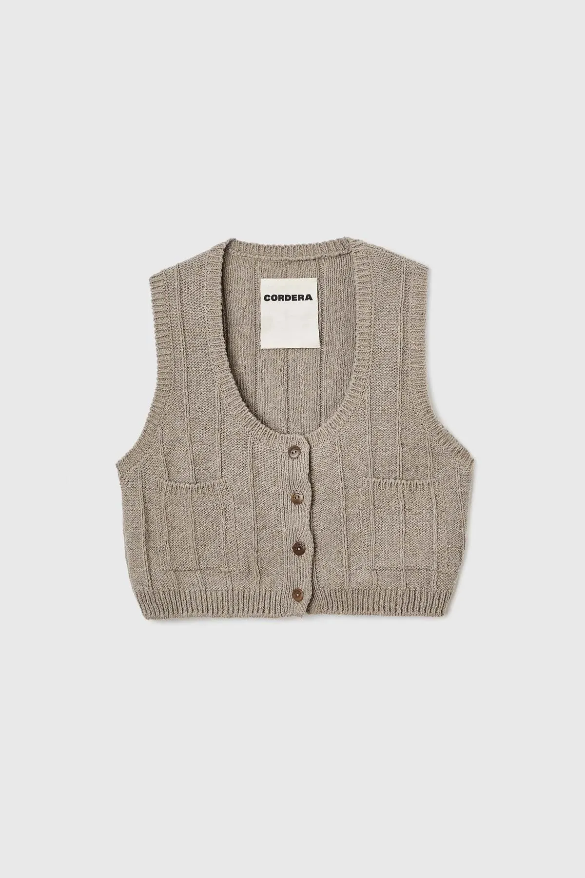 Heather Cotton Waistcoat - Taupe