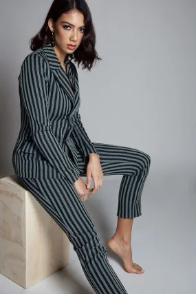 Hillarie Two Piece Striped Print Pant Suit Set