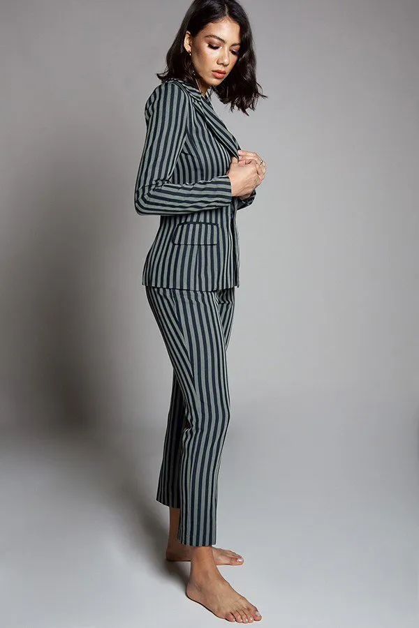 Hillarie Two Piece Striped Print Pant Suit Set