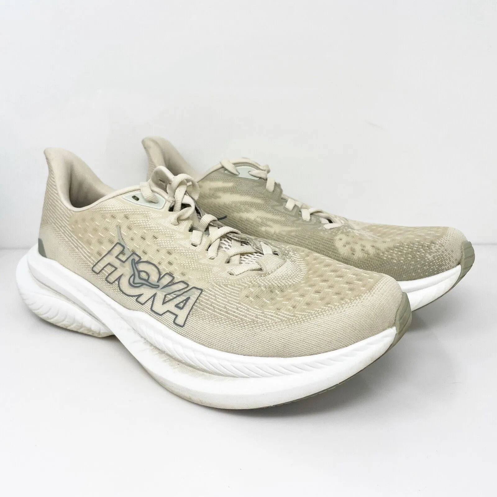 Hoka One One Mens Mach 6 1147790 OKB Beige Running Shoes Sneakers Size 9.5 D