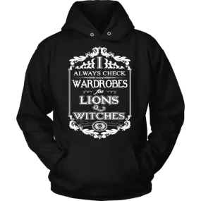 I always check Wardrobes for lions and witches, Hoodie