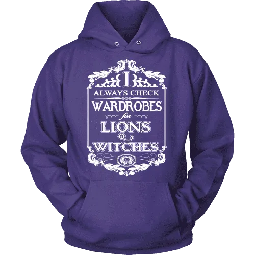 I always check Wardrobes for lions and witches, Hoodie