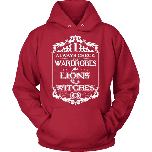 I always check Wardrobes for lions and witches, Hoodie