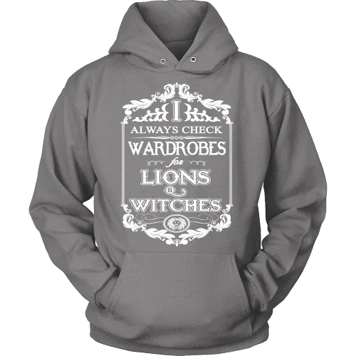 I always check Wardrobes for lions and witches, Hoodie