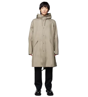 Jil Sander    Logo Printed Drawstring Parka Coat Beige