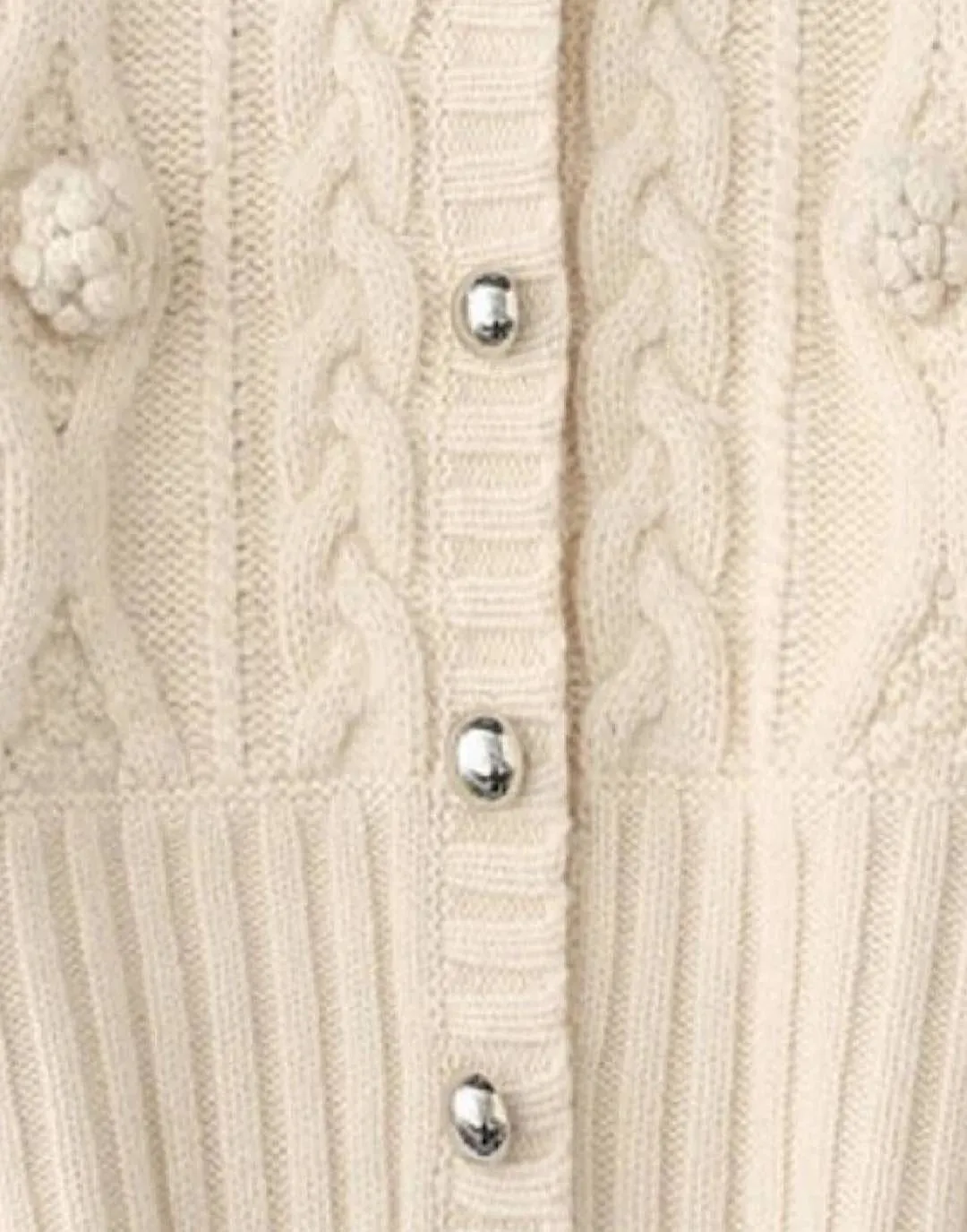 Knit Patterned Cardigan With Chains