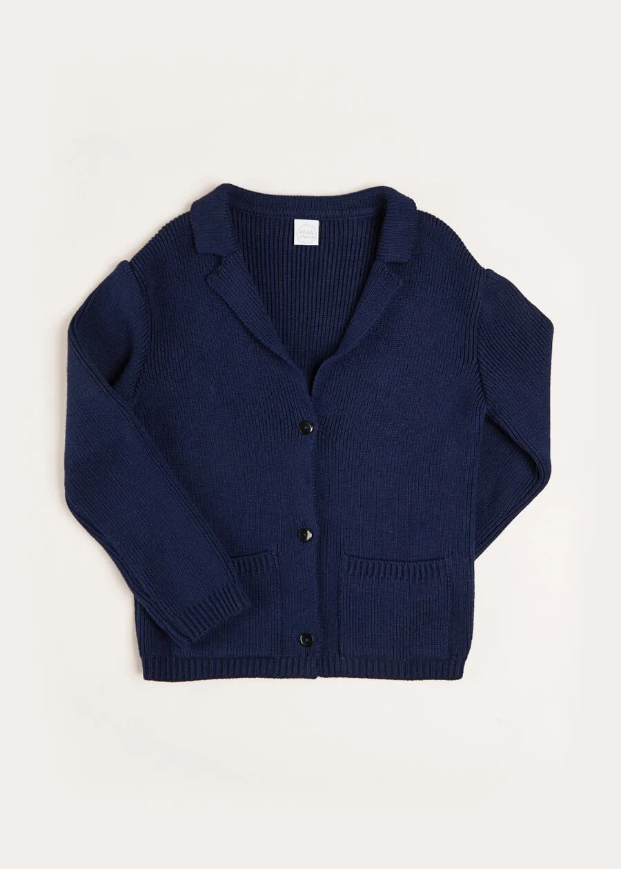 Knitted Cardigan in Navy (4-10yrs)