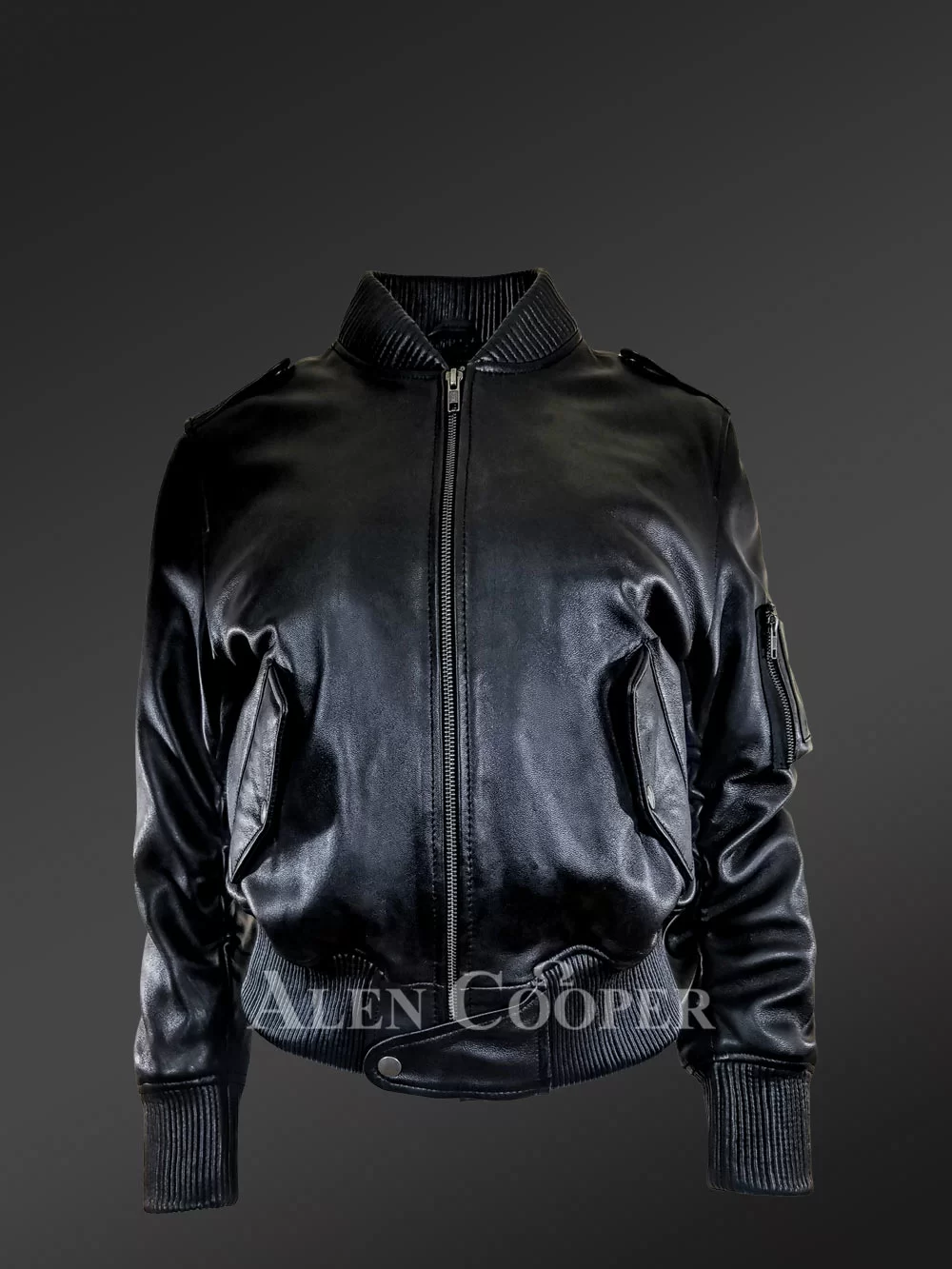 Leather Bomber Jacket