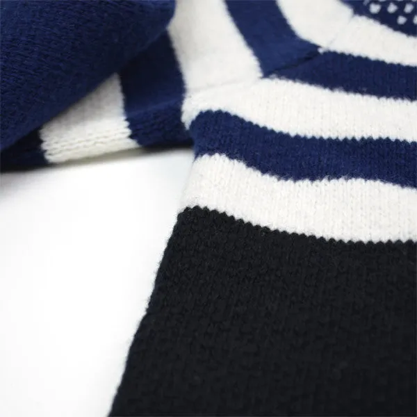 Libertine-Libertine - Boston Sweater Verve - Navy with Black & White