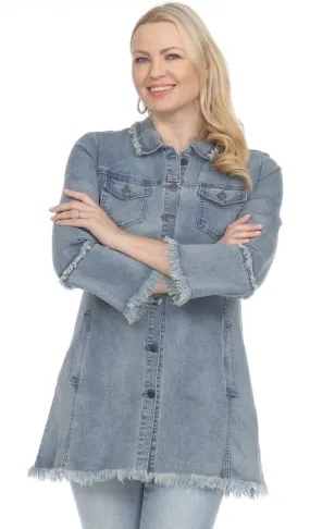 Light Wash Long Denim Jacket