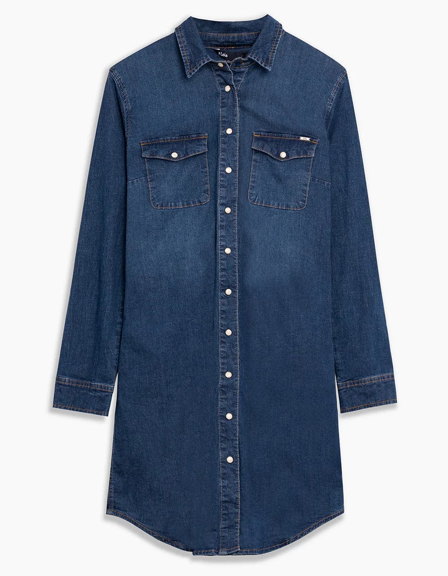 Lois Long Sleeve Denim Shirt Dress Gianna- 2091