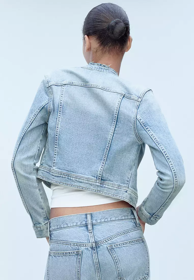 Mango Zipper Denim Jacket