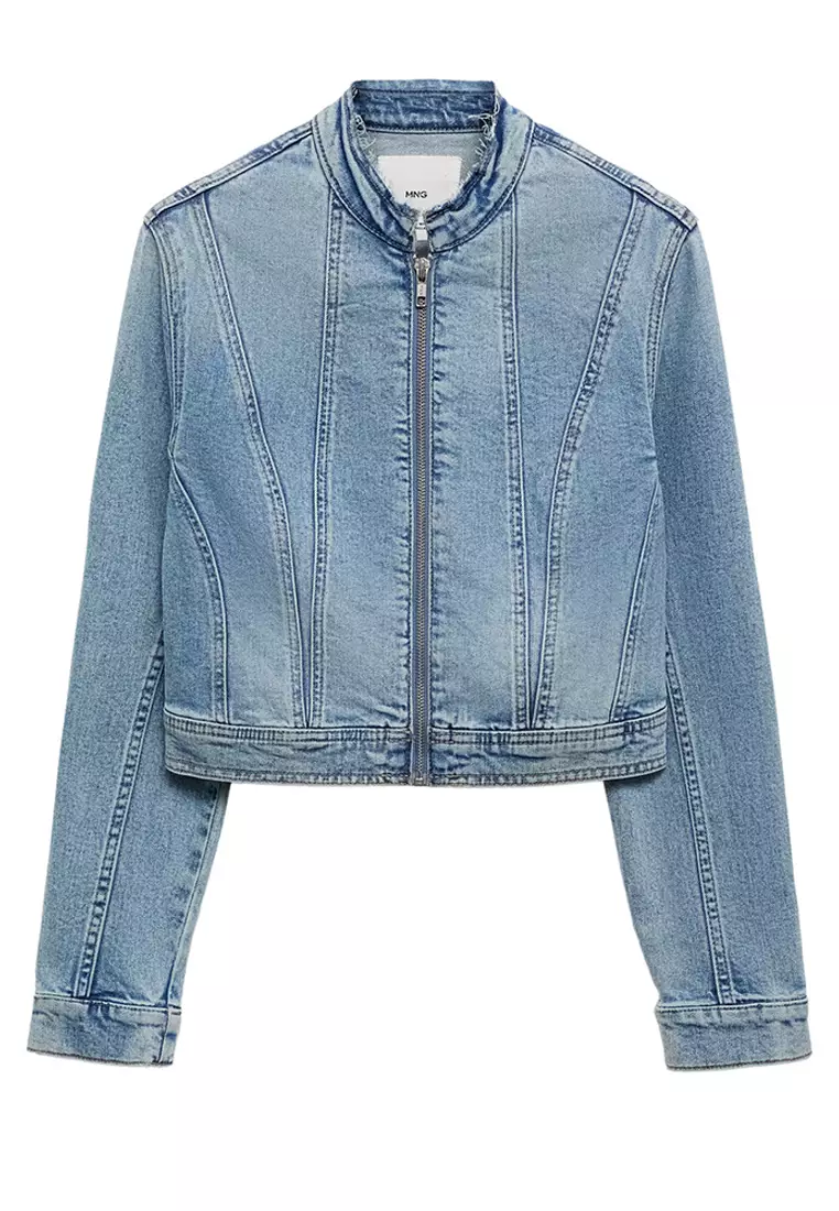 Mango Zipper Denim Jacket