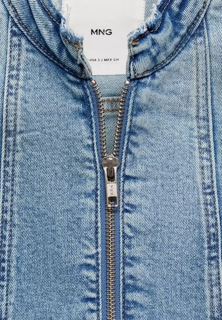 Mango Zipper Denim Jacket