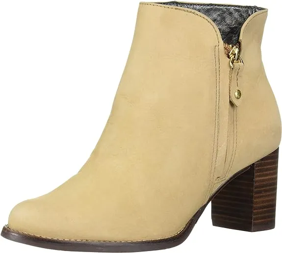 Marc Joseph New York Women's Leather Block Heel Ankle Boot, Sand Nubuck