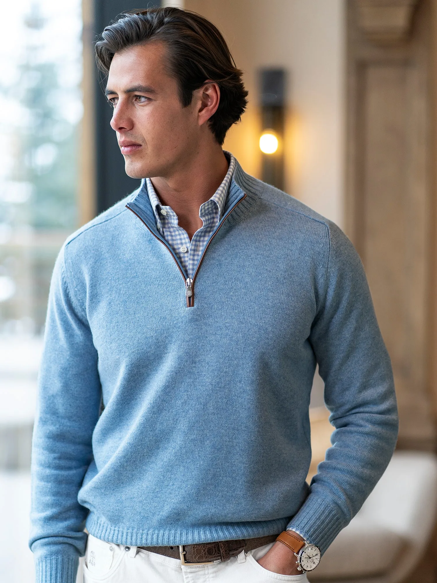 Marco Cashmere Quarter Zip Sweater