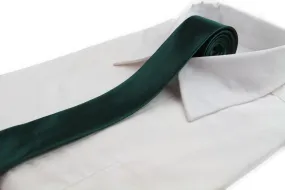 Mens Bottle Green 5cm Skinny  Plain Neck Tie