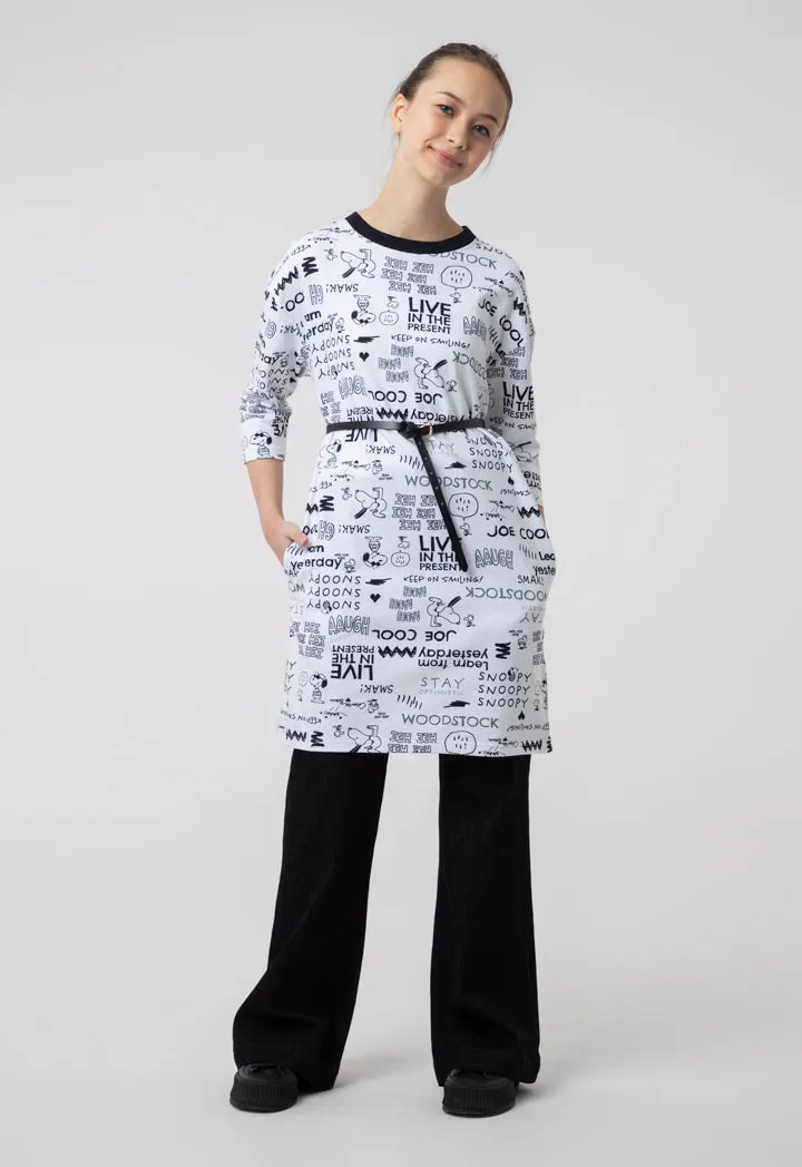 Midi Dress With Snoopy Prints