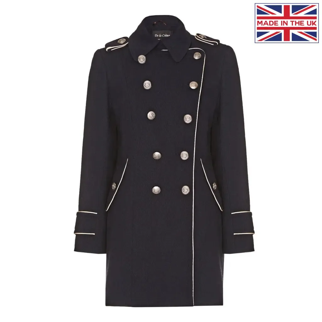 Military Coat with Contrast Buttons (C10215)