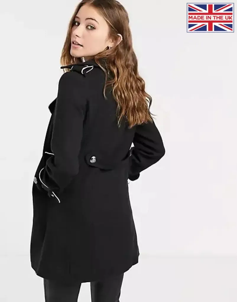 Military Coat with Contrast Buttons (C10215)