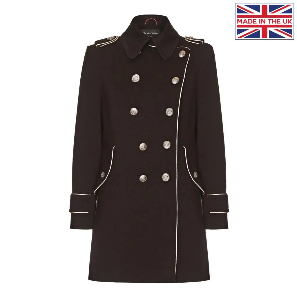 Military Coat with Contrast Buttons (C10215)