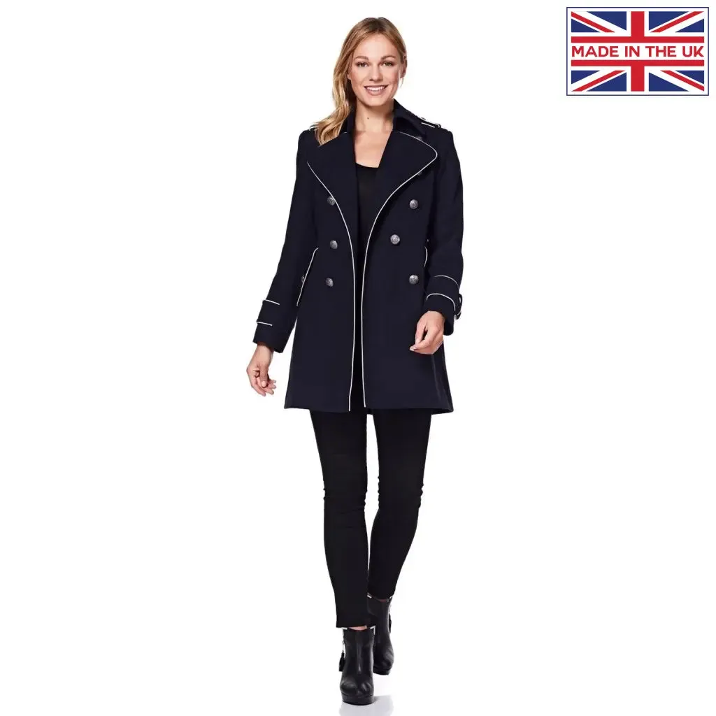 Military Coat with Contrast Buttons (C10215)