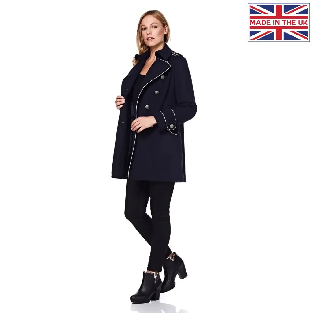 Military Coat with Contrast Buttons (C10215)