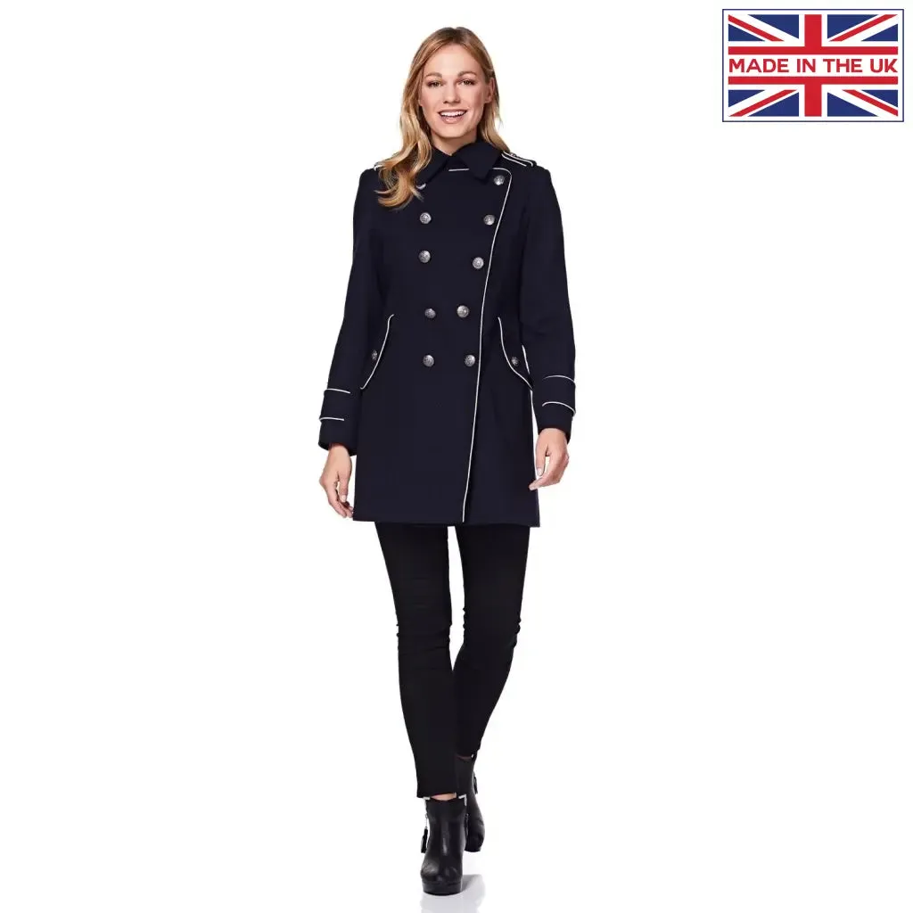 Military Coat with Contrast Buttons (C10215)