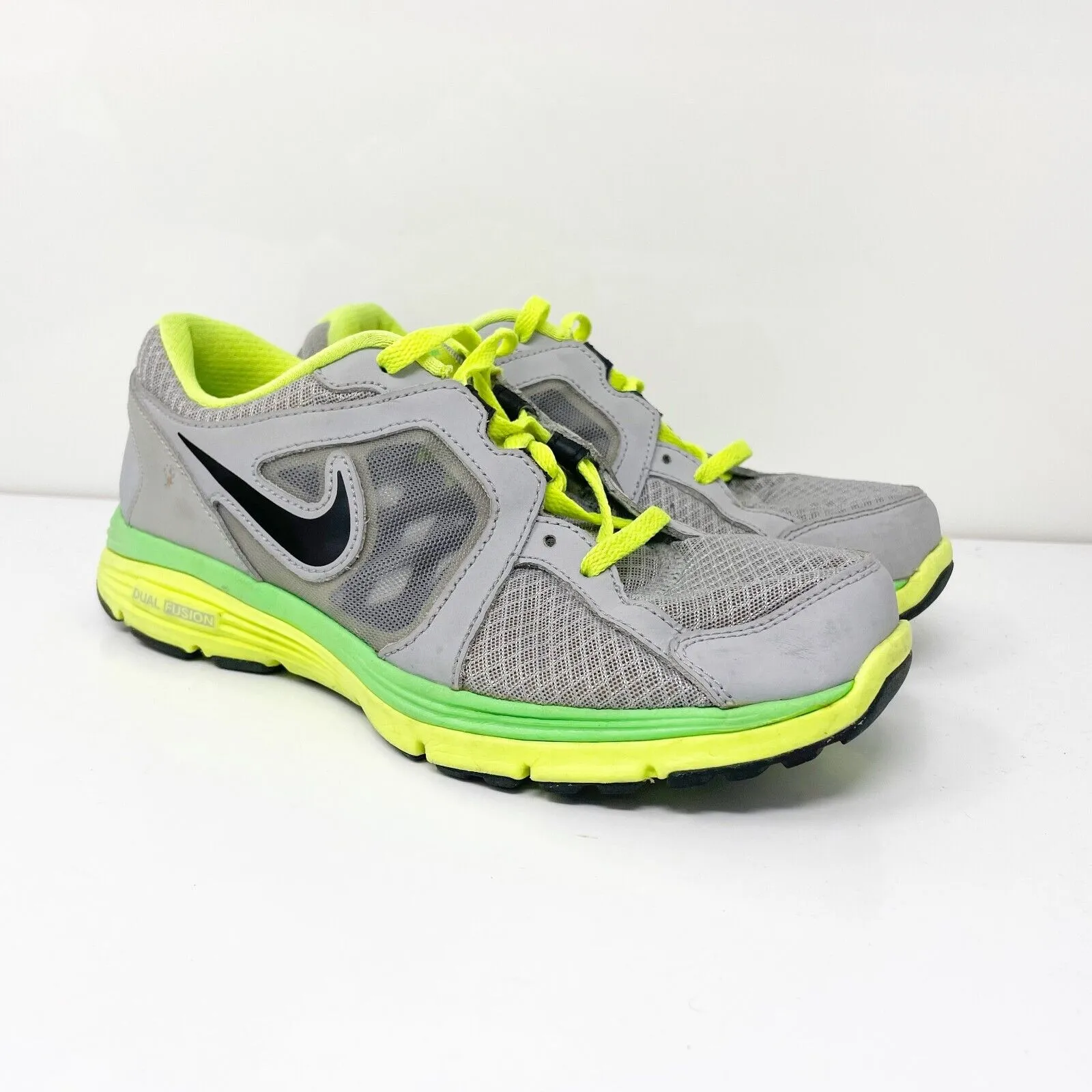 Nike Girls Dual Fusion Run 525590-011 Gray Running Shoes Sneakers Size 5Y