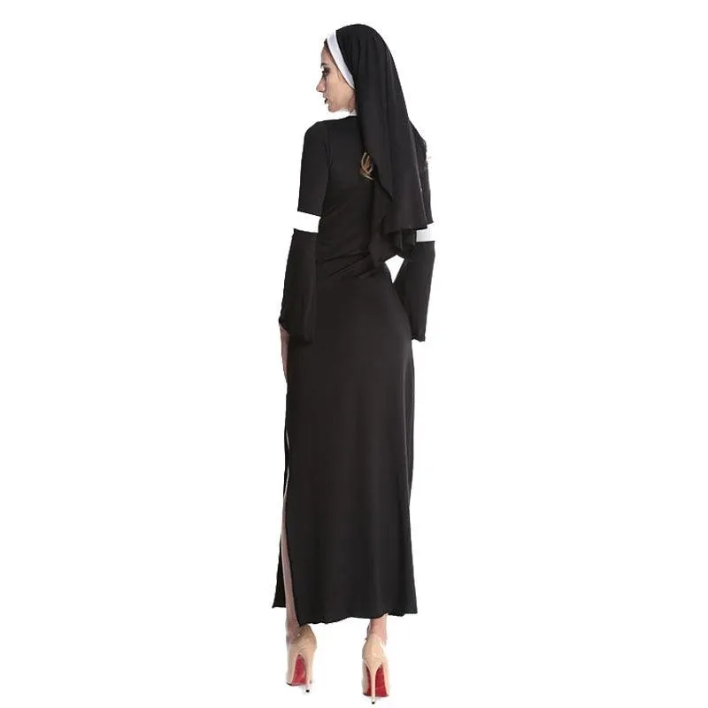 Nun Costume Fancy Sexy Black Church Sister