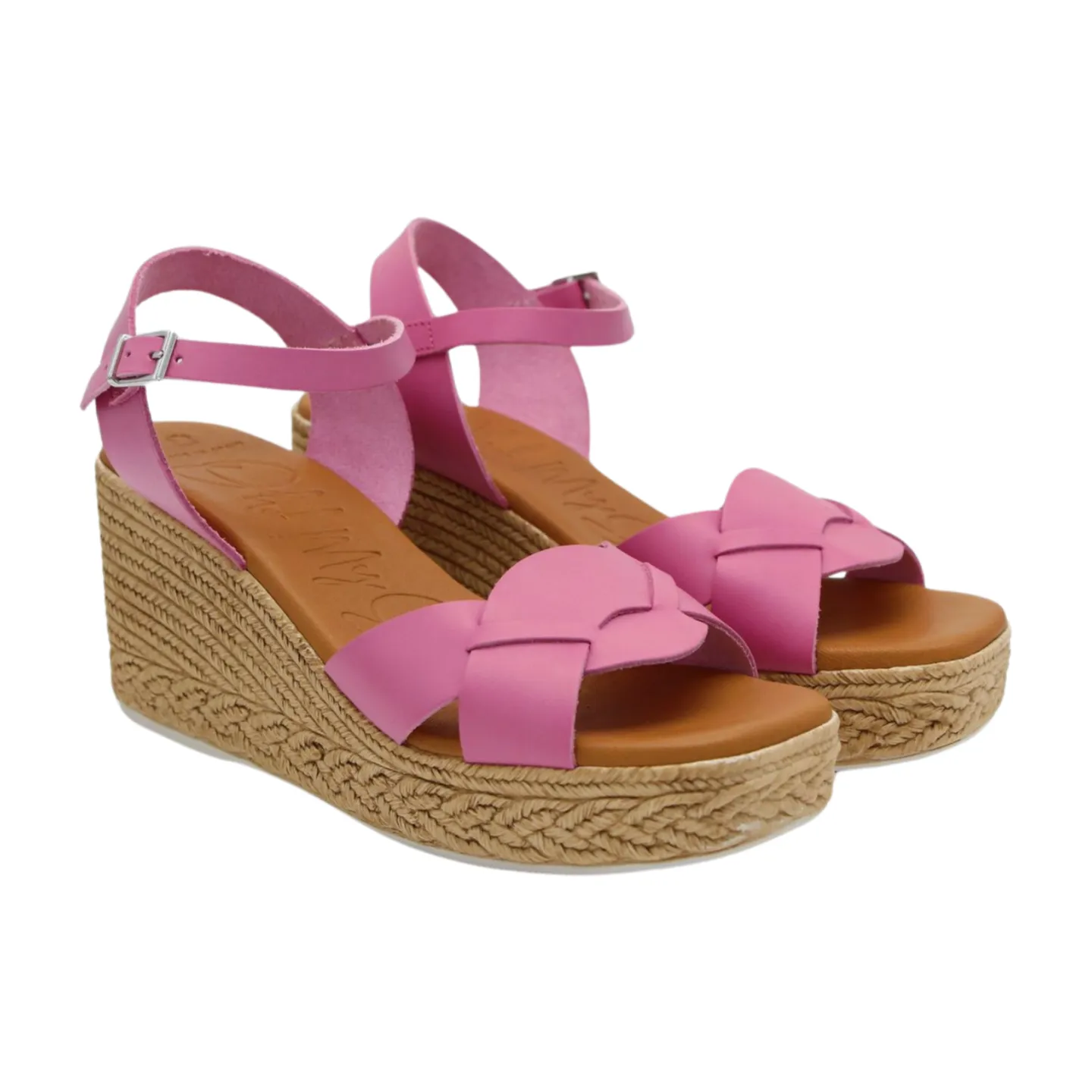 OH MY SANDALS Pink High Wedge Sandal